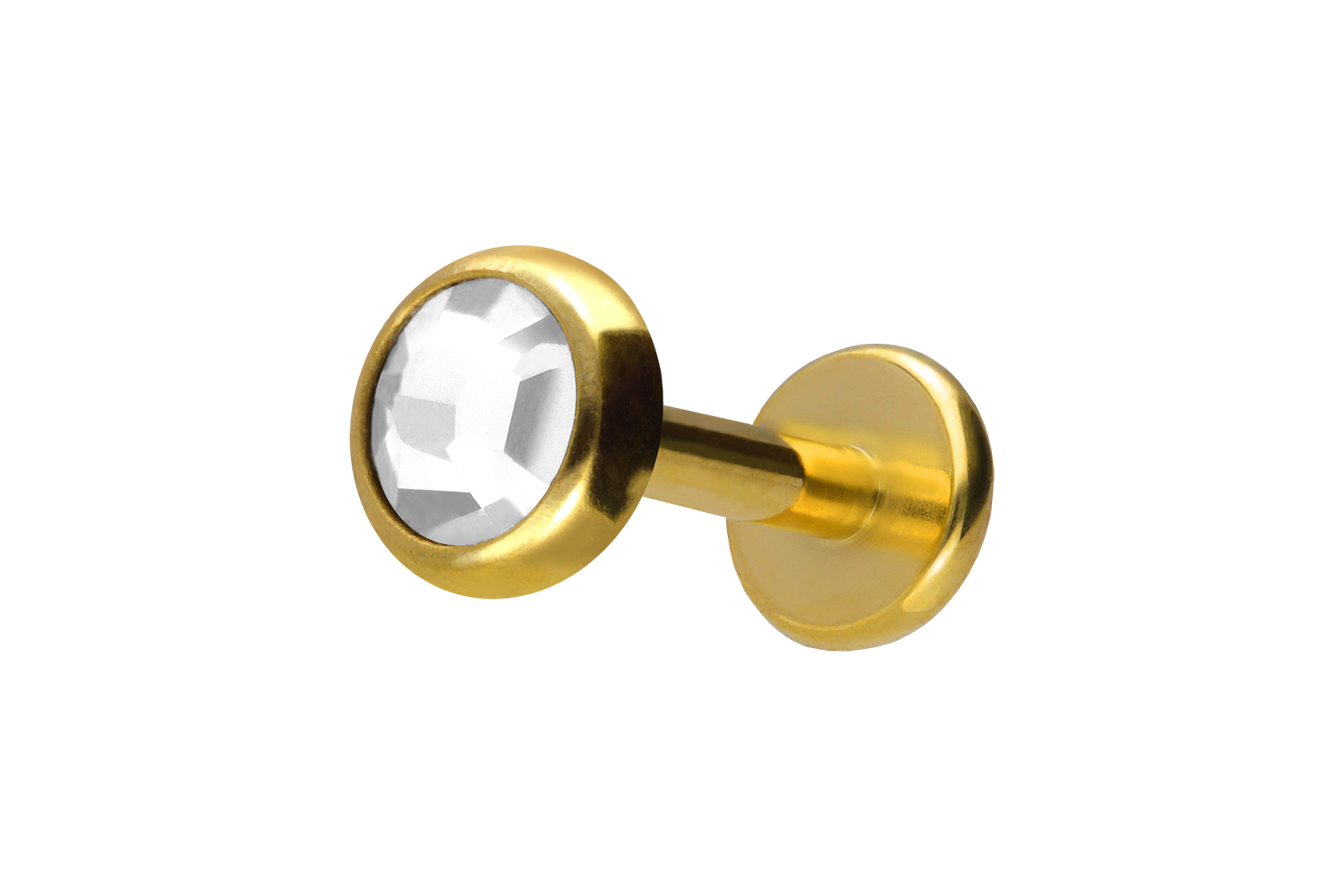 Titan Labret Piercing mit Innengewinde KRISTALLDISC